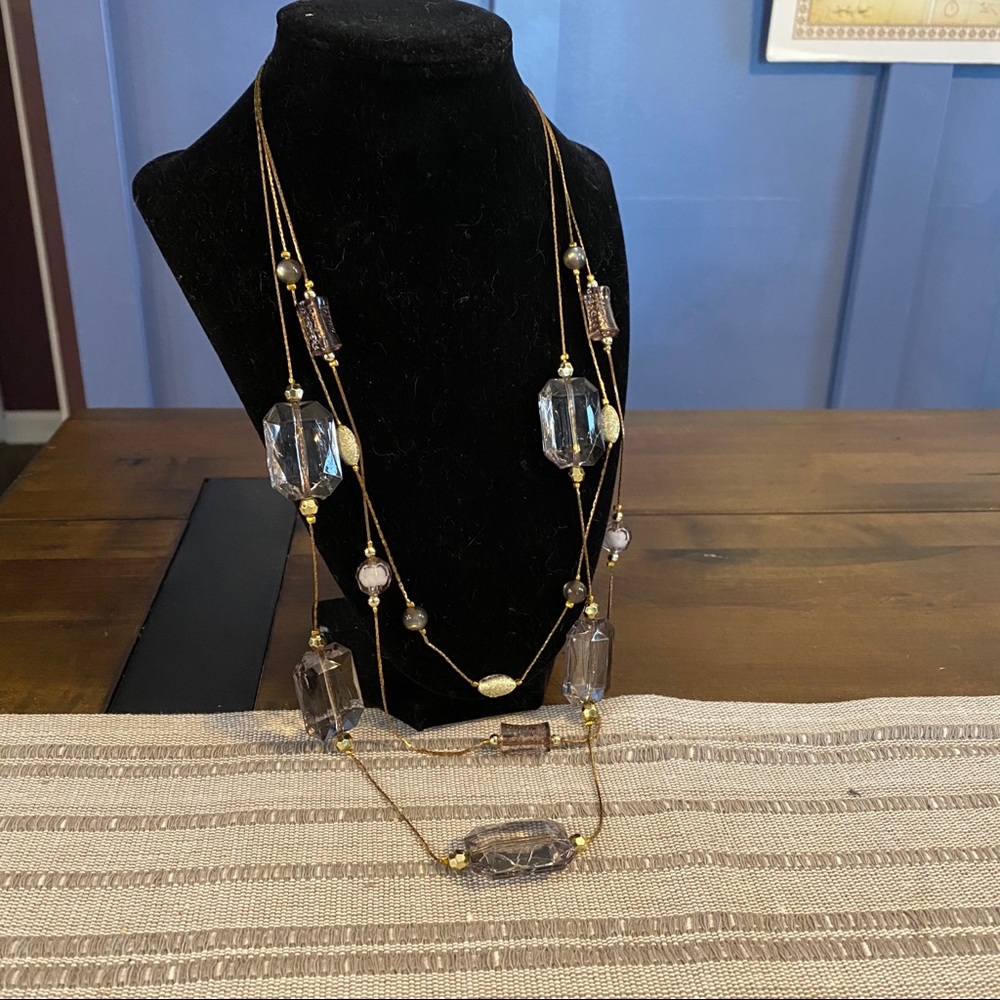 Large Black Gem Necklace